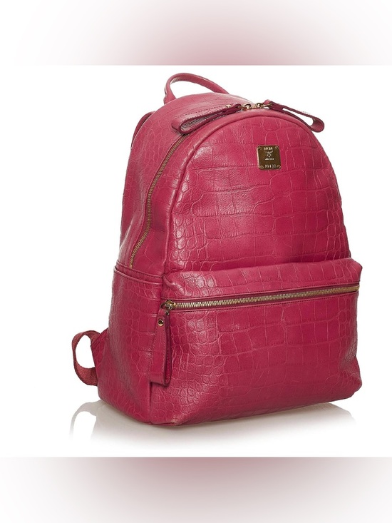 MCM Handbags - MCM Stark Large Fuchsia Croc-Embossed Leather Full Size Backpack